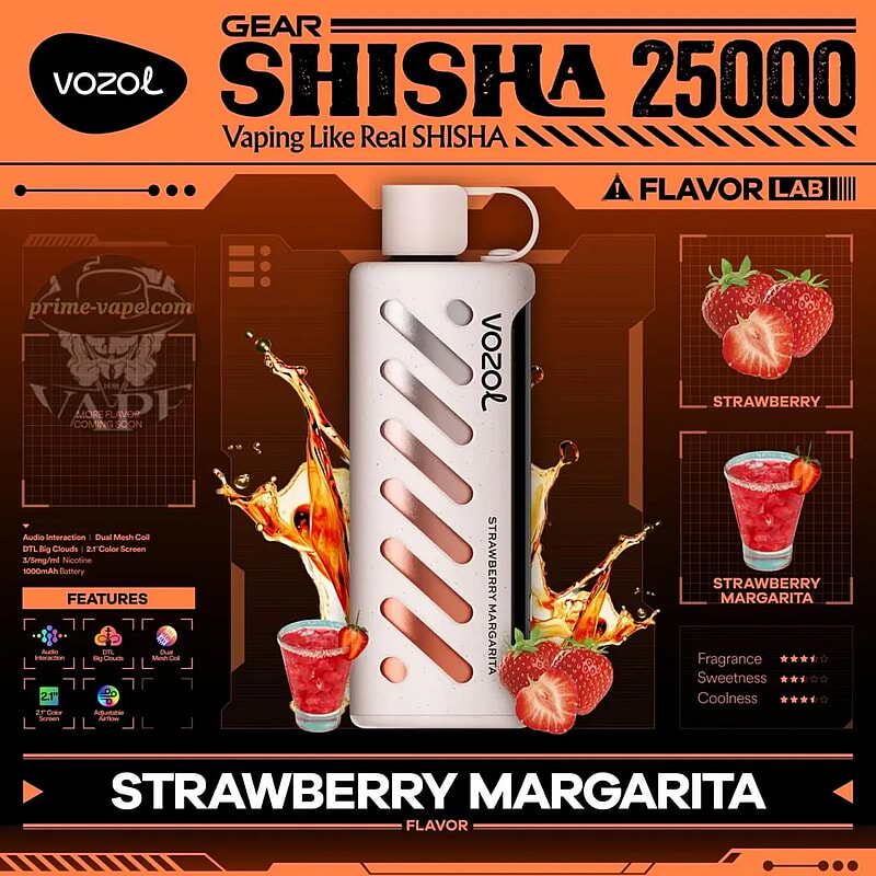 Vozol Gear Shisha 25K Puffs Disposable Vape|Dual Power Mode with Adjustable Airflow