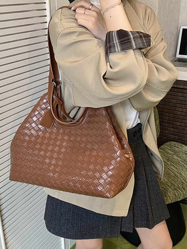 Intrecciato Woven Leather Tote Bag