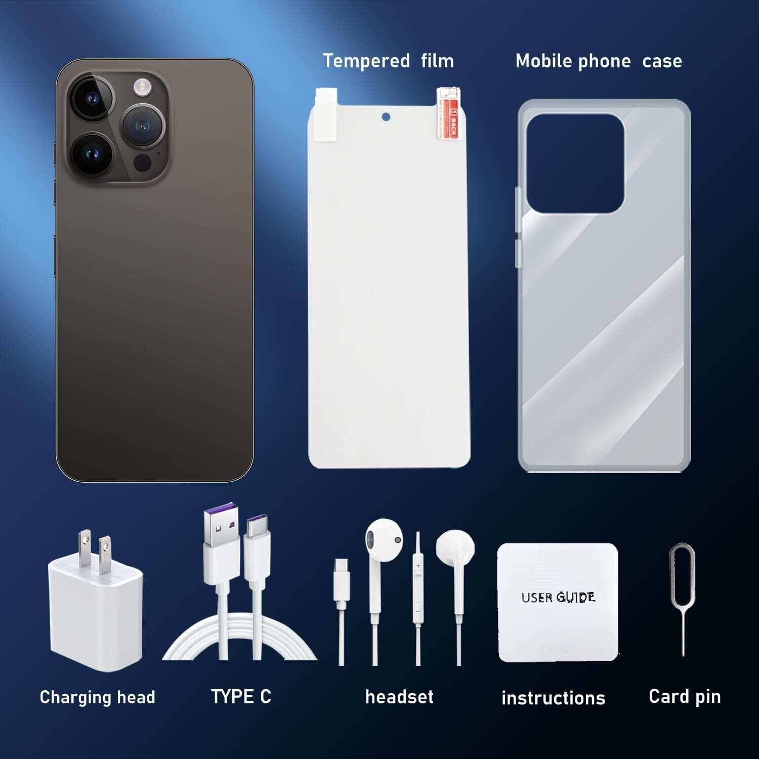 A15 Pro Max Smartphone, 6+256GB Unlocked Phone, Android 13.0, 48+108MP Zoom Camera, Long Battery Life 6800mAh, Dual SIM, 6.7“ HD Screen,5G Phone