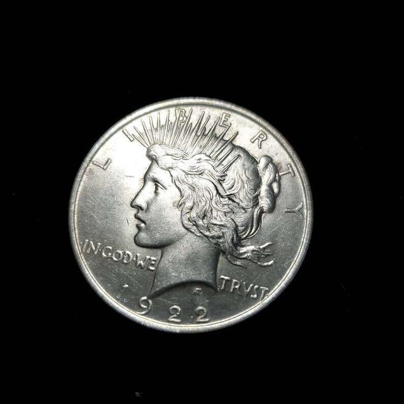 1922  Silver Peace Dollar AU  -  Lot#929 Reg 49