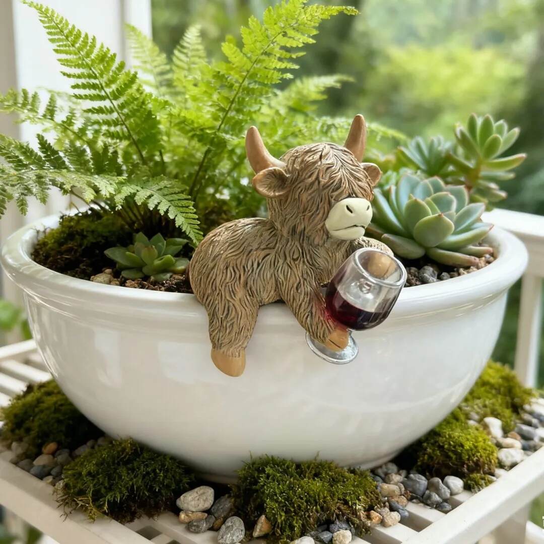 🔥🔥New Year 50% Off--Highland Cow Beer Garden Pot Buddy