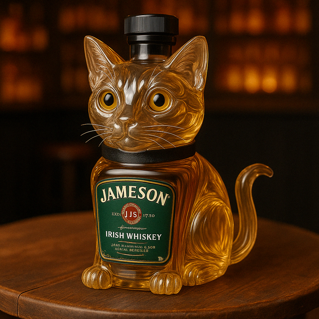 Cat-Shaped Whiskey Bottle