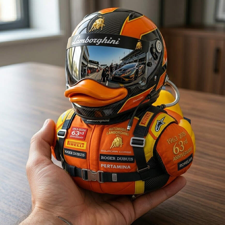 🎁Lamborghini 63rd Anniversary Squadra Corse Racing Duck Collectible🎉