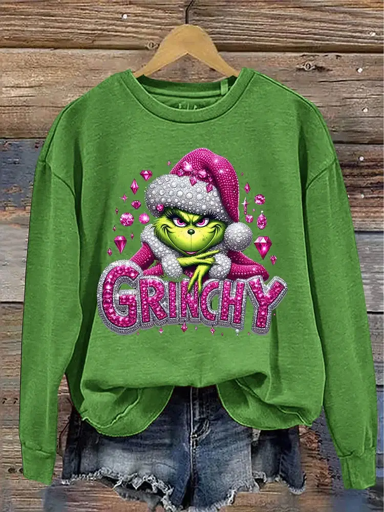 Women's Christmas  Funny Pattern Neck Sweatshirt