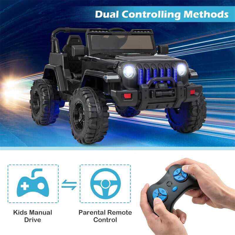 12V Kids Ride-on Jeep Car Battery Powered Electric Truck with Parental Remote Control