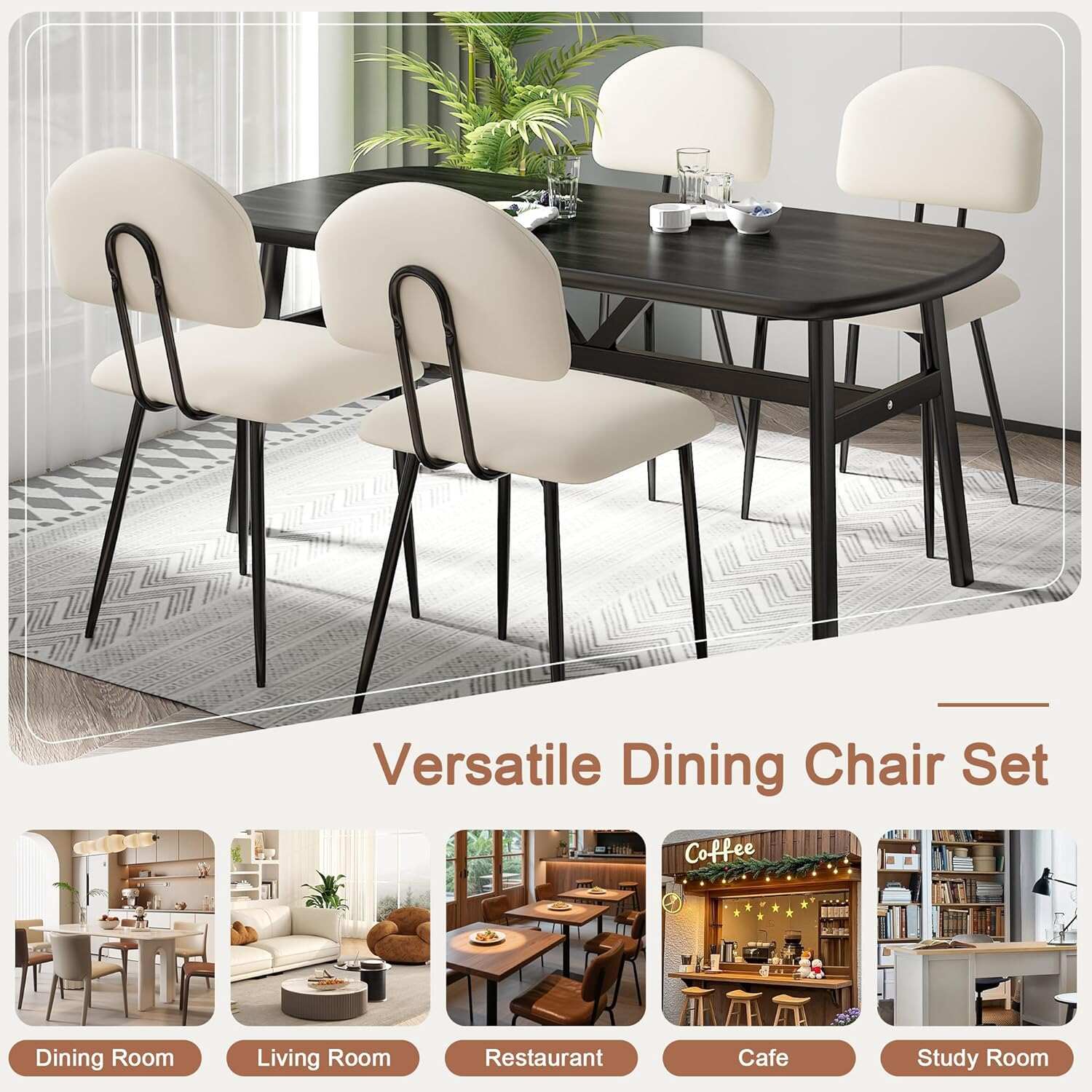 VECELO Dining Chairs Set of 2