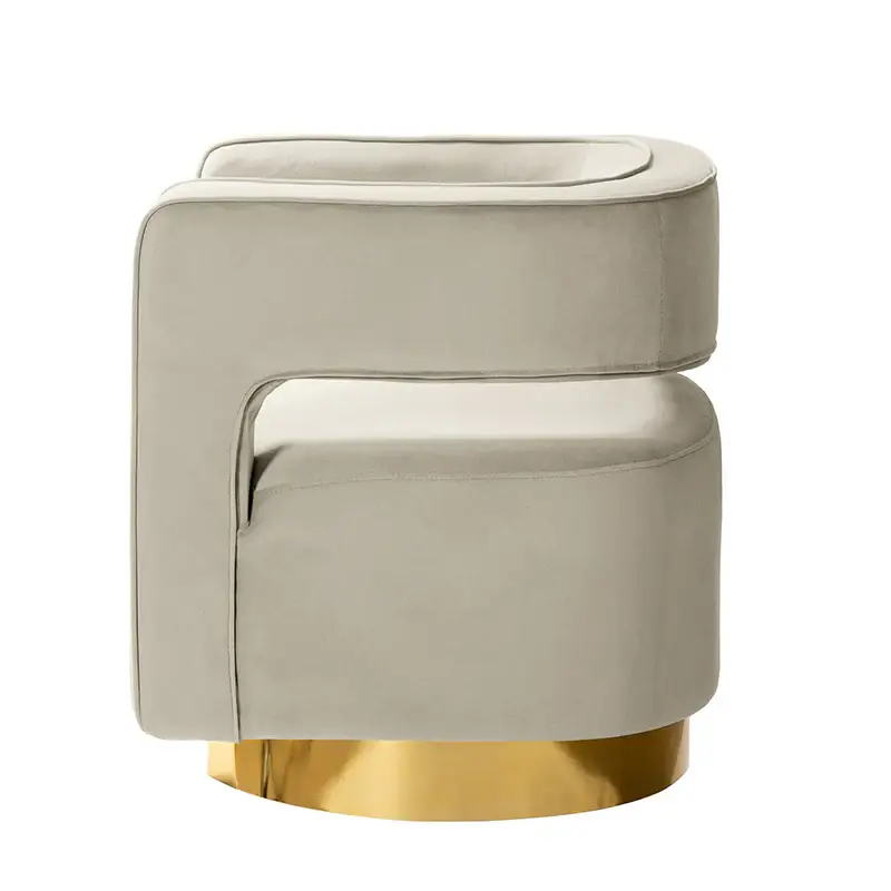Agata Velvet Swivel Barrel Armchair
