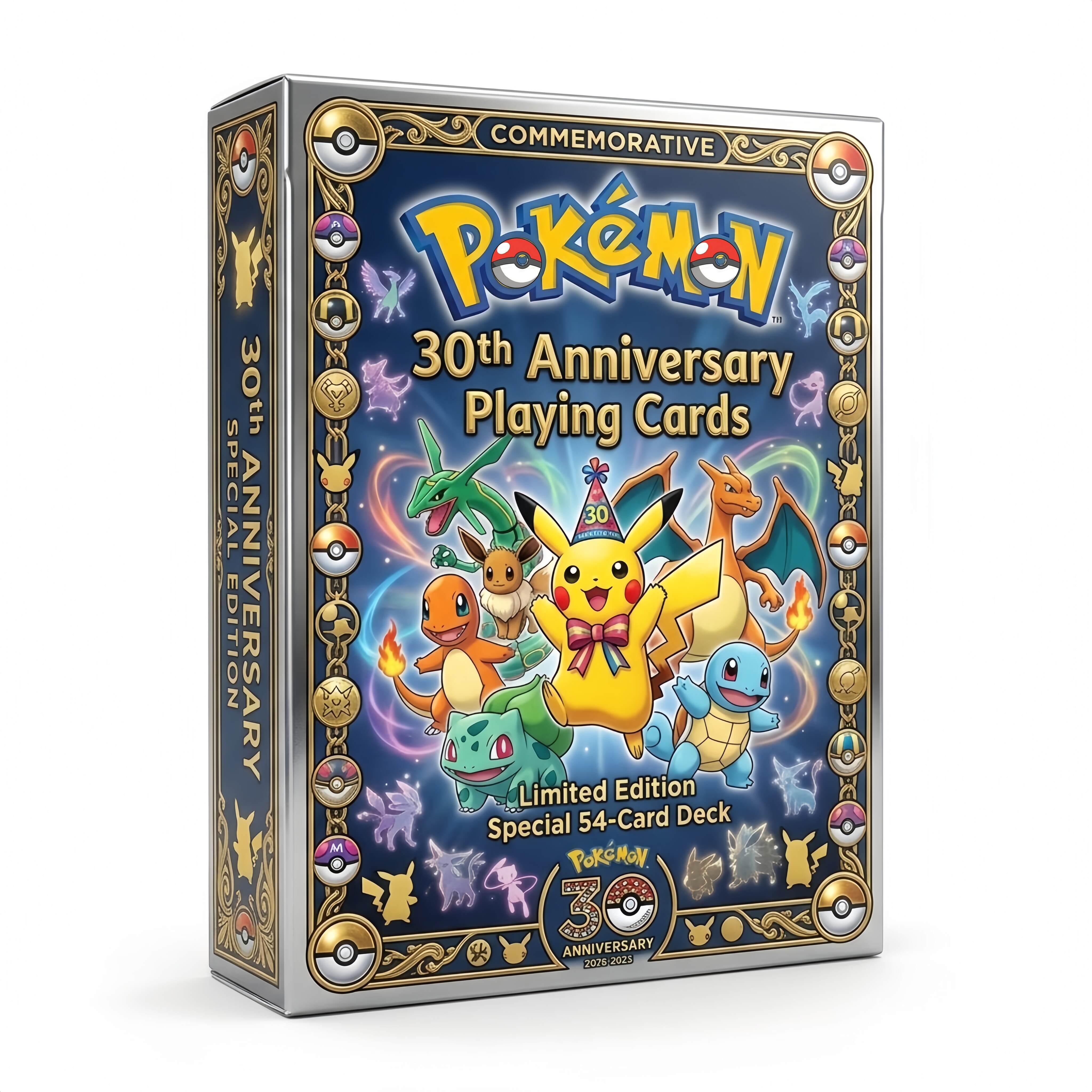 Pokémon 30th Anniversary Commemorative Edition Playing Cards—54 CARDS