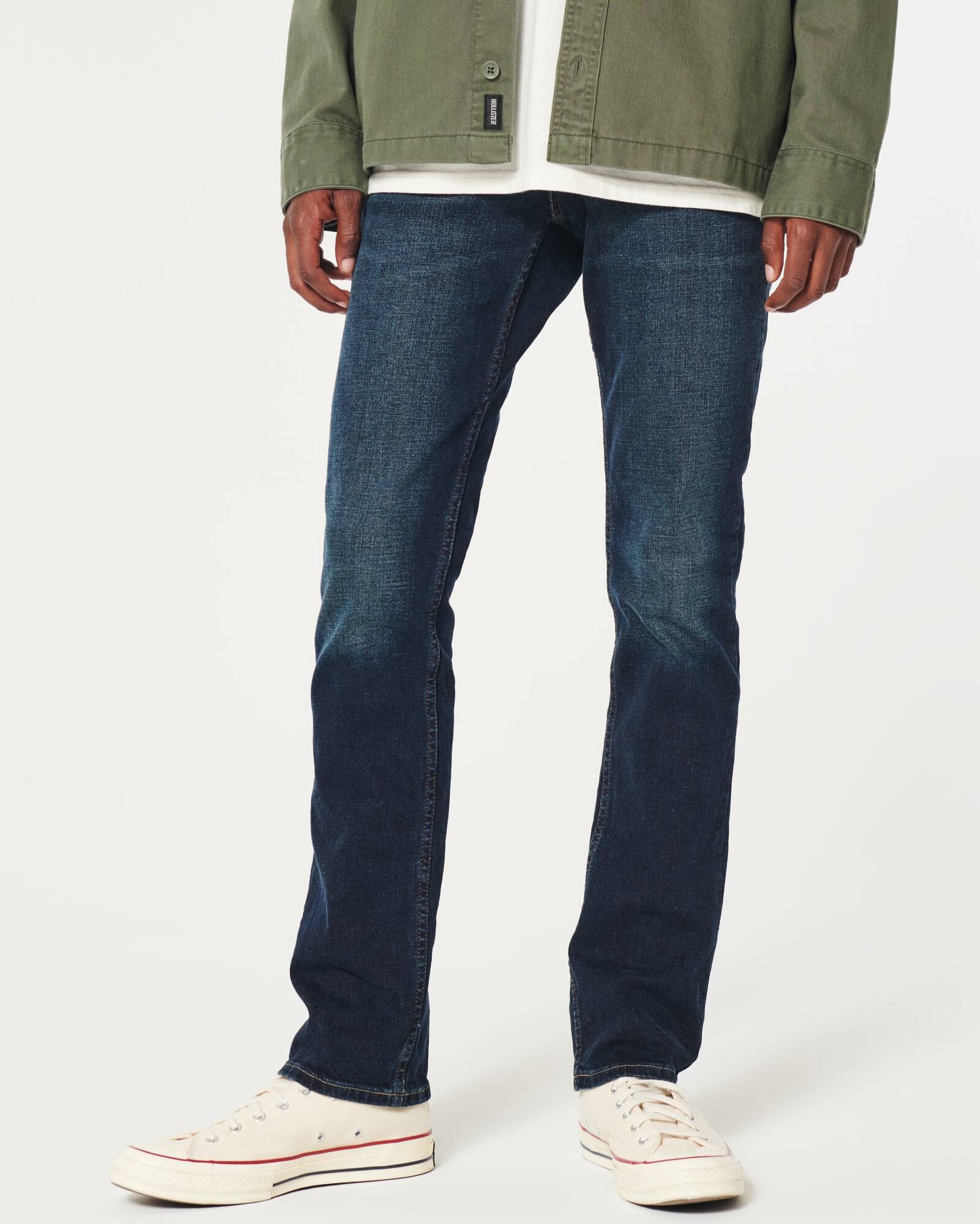 Black No Fade Slim Straight Jeans