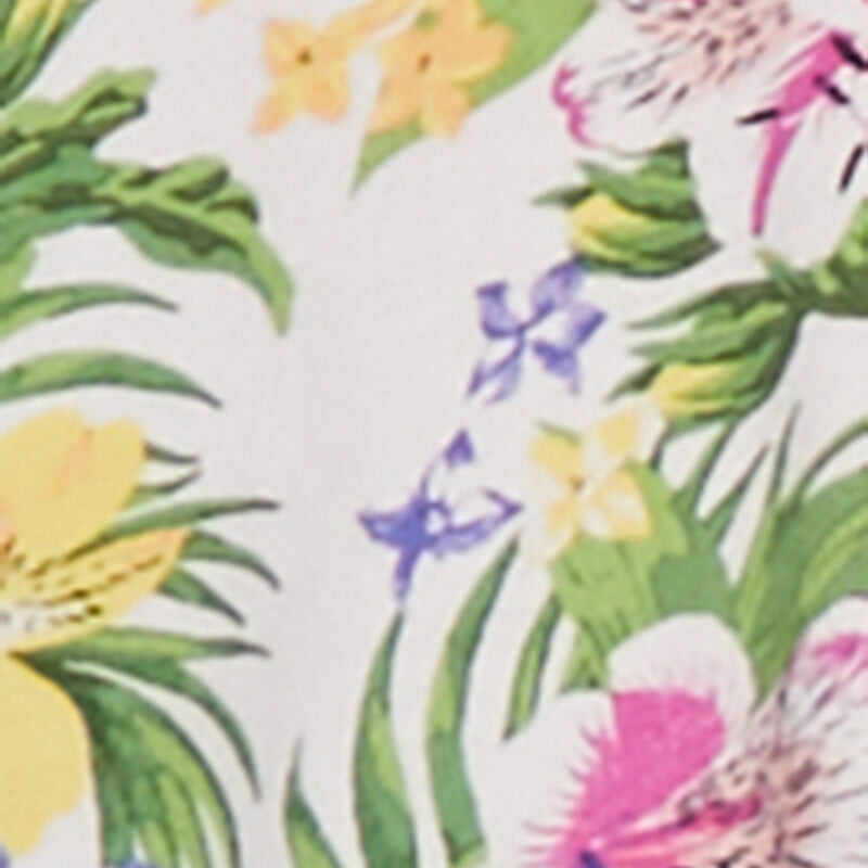 Trendy Tropical Floral Button Front Short Sleeve Shirt