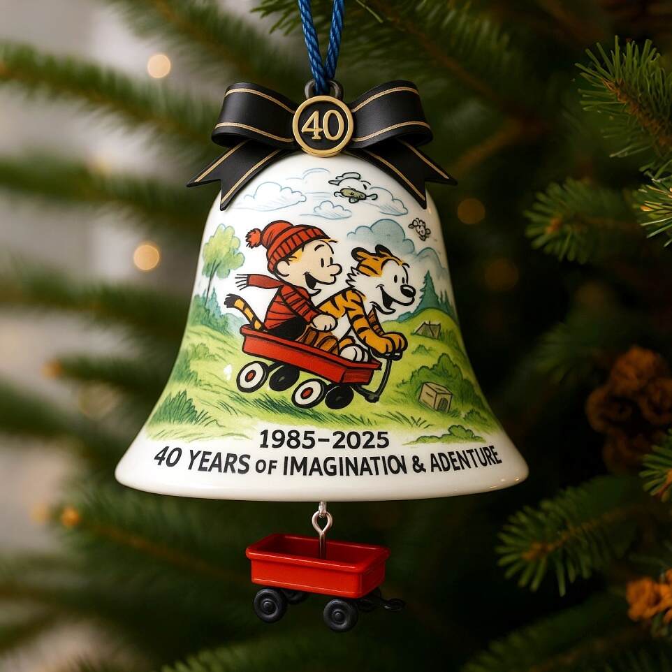 Calvin & Hobbes 40th Anniversary Adventure Bell Ornament
