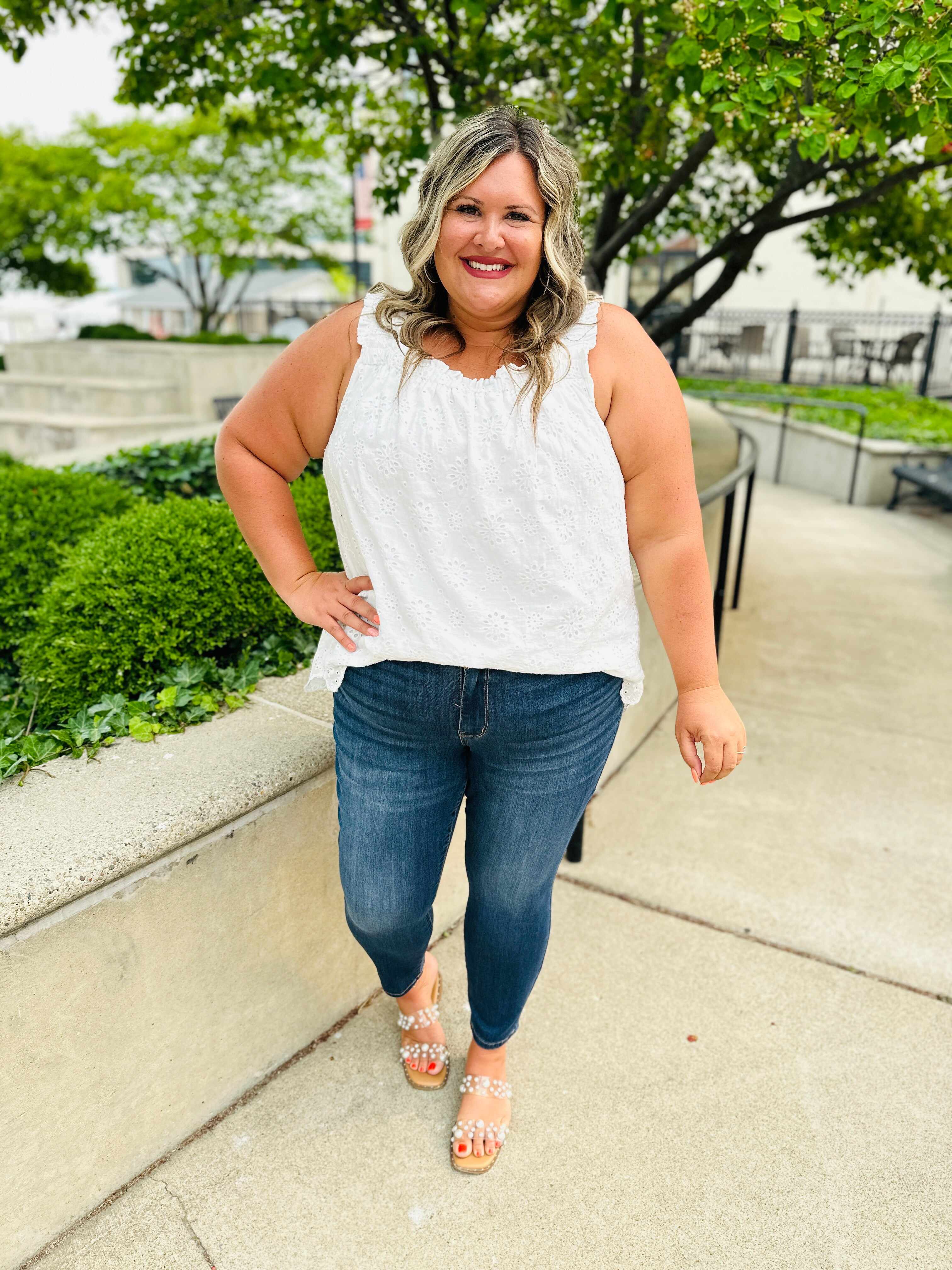 Reg/Curvy Blessed and NonDistressed Relaxed Fit Jeans