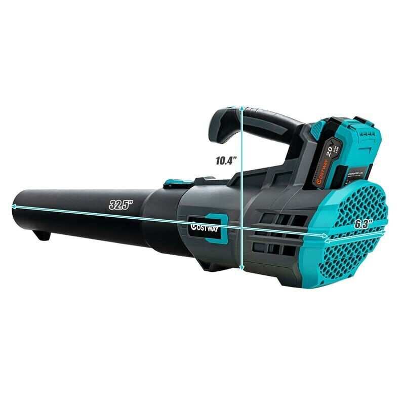 20V Cordless Leaf Blower with Battery & Charger, 5-Speed Electric Blower for Lawn Care, Battery Powered Leaf Blower Lightweight