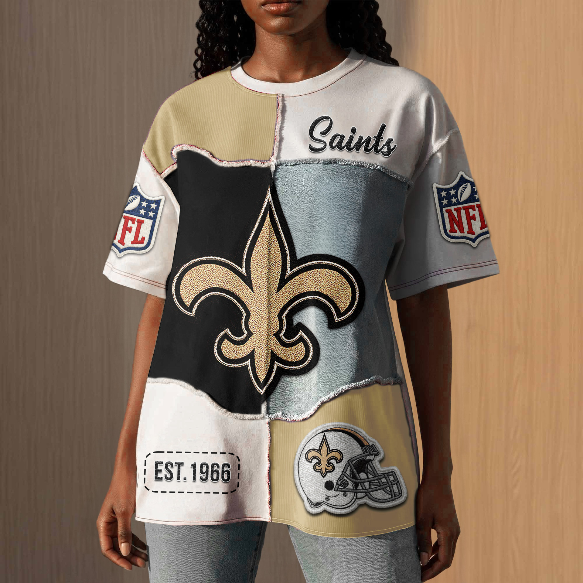 New Orleans Saints | Premium NFL Patchwork Vintage T-Shirt TD