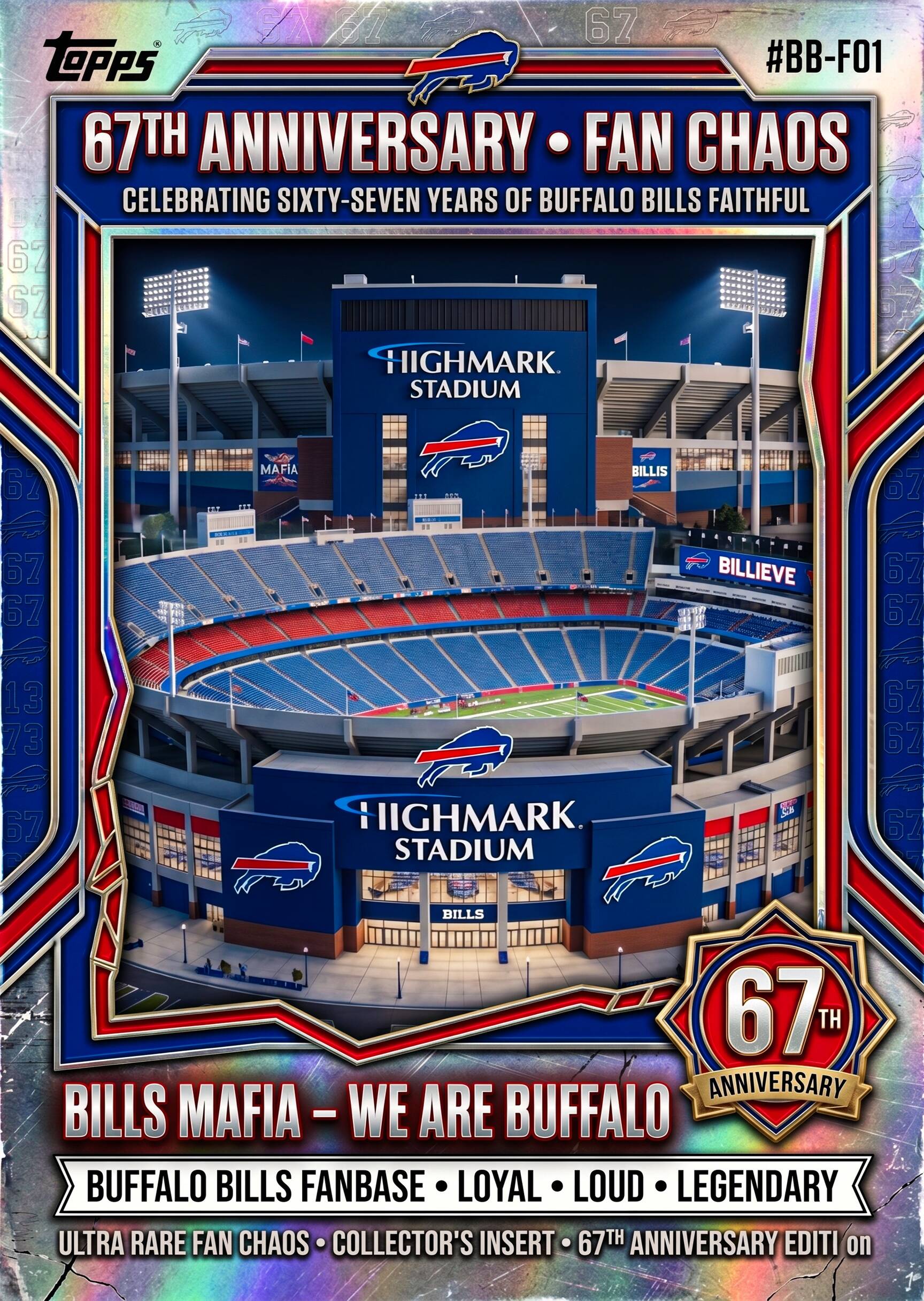 🏈BUFFALO BILLS. 67th Anniversary Premium Trading Card Box
