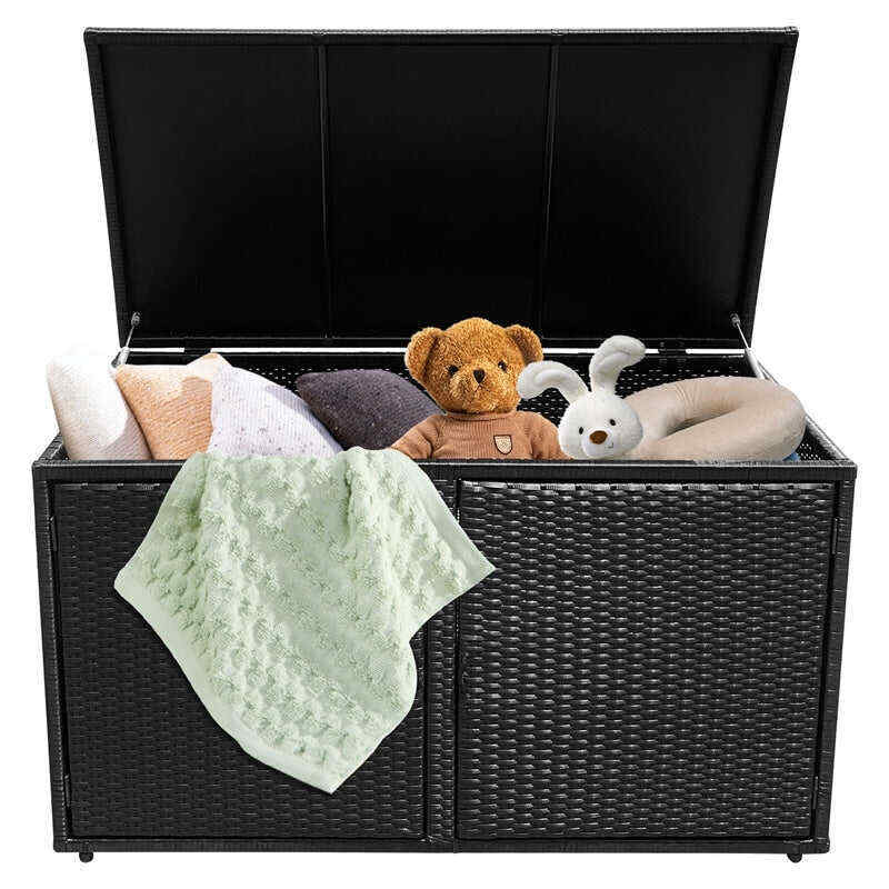 88 Gallon Rattan Deck Storage Box Patio Container