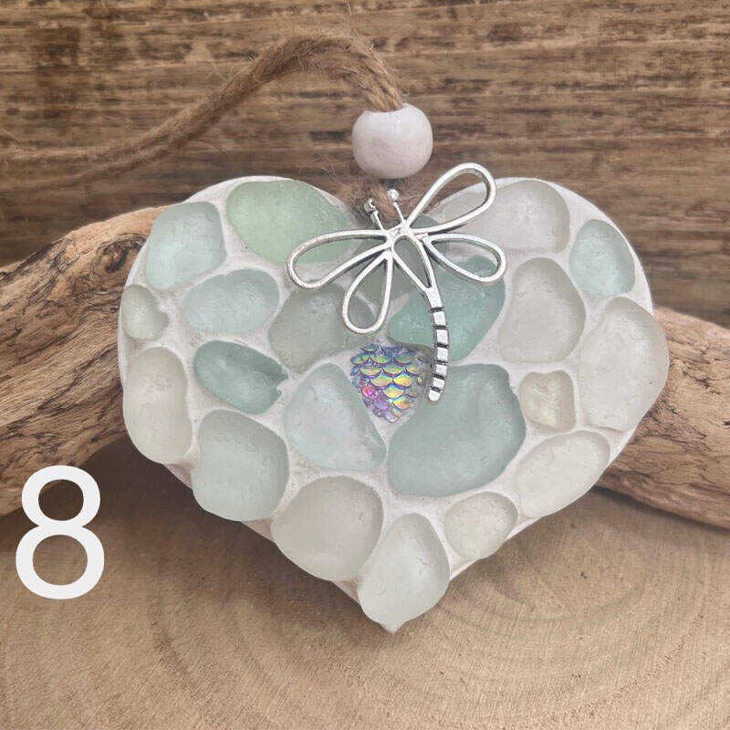 Sea Glass Heart Shape Ornament