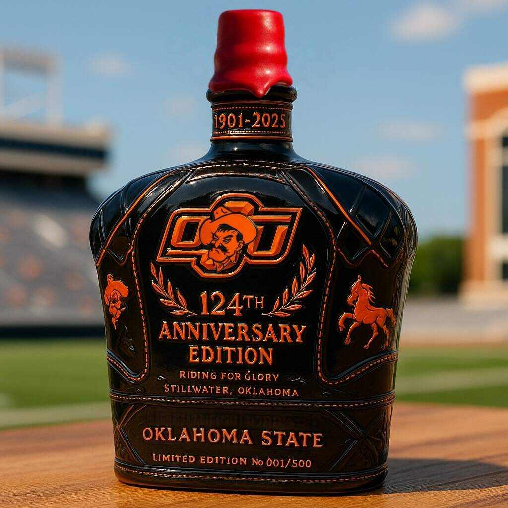 OSU Cowboys 124th Anniversary Whiskey Bottle