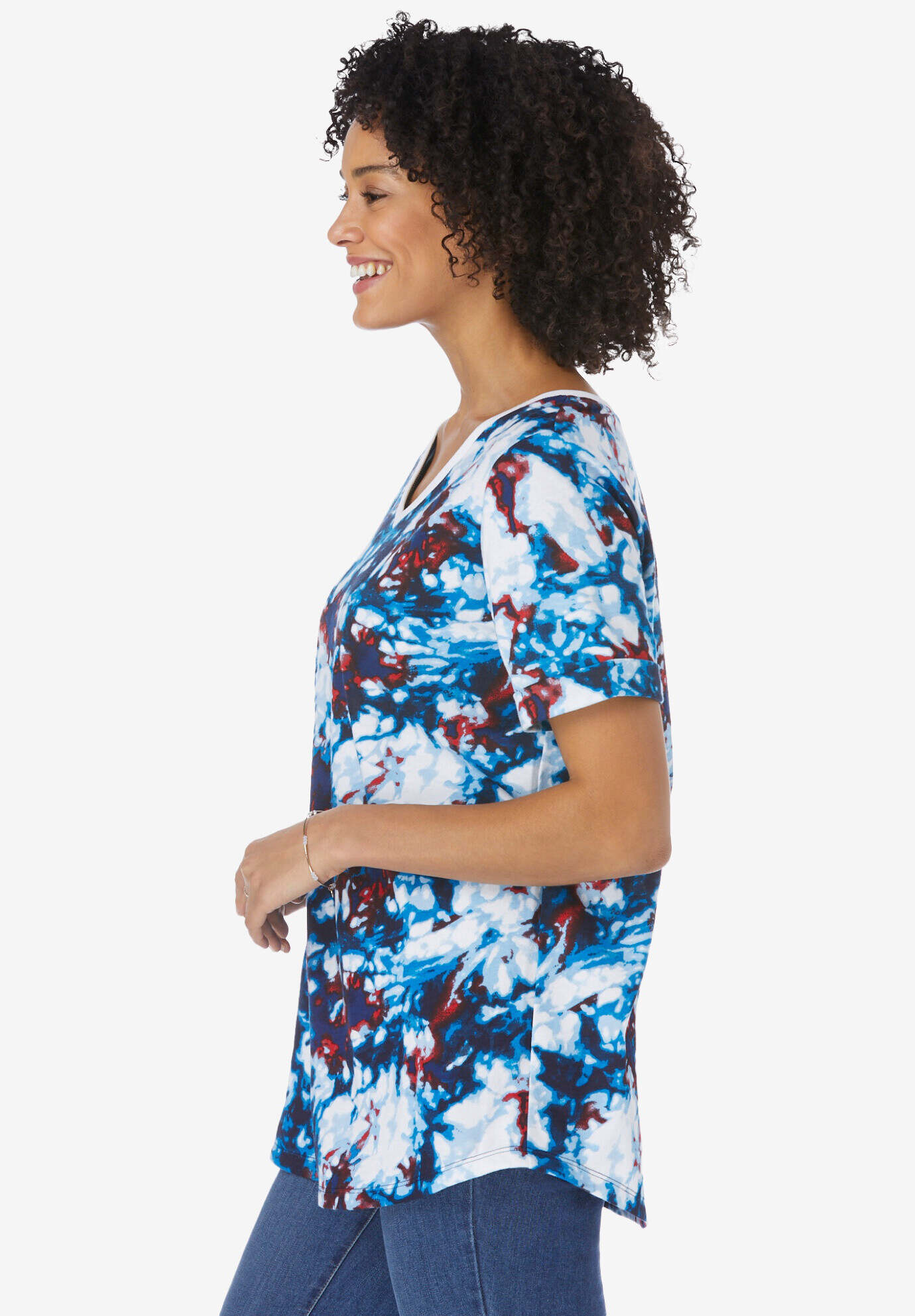 Cuffed Americana Print Tee