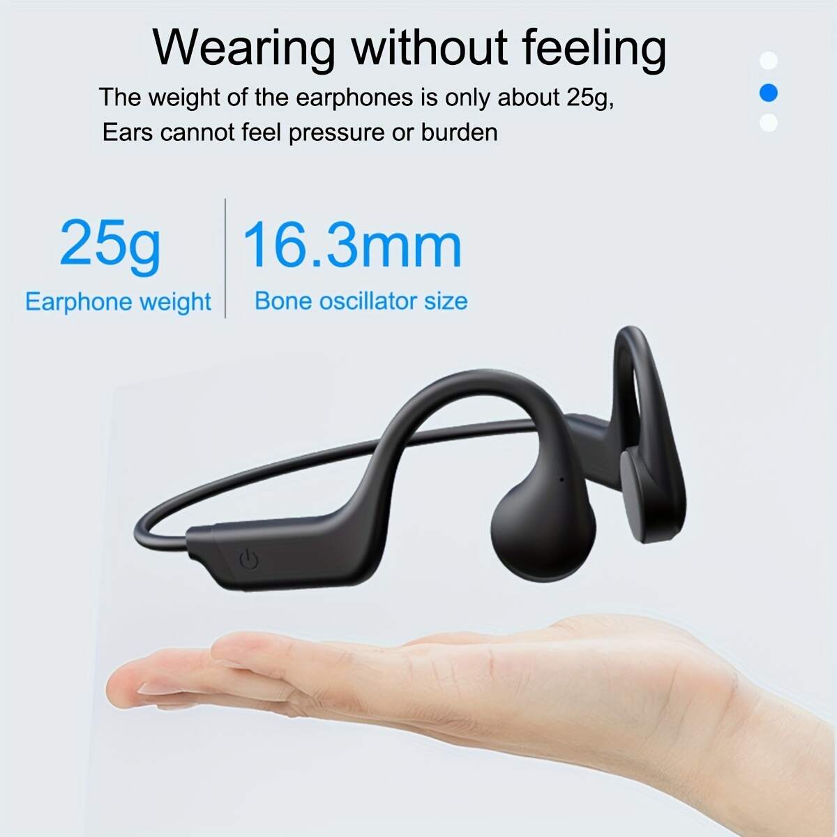 2025 New Upgraded Bone Conduction Earphones True Wireless Open Type Earphones Dual Ear Bone Sensing Sports Earphones Waterproof Sweat Resistant Tape Microphone Induction Conduction Earphones For Running, Cycling, Exercise, Gym Driving Black