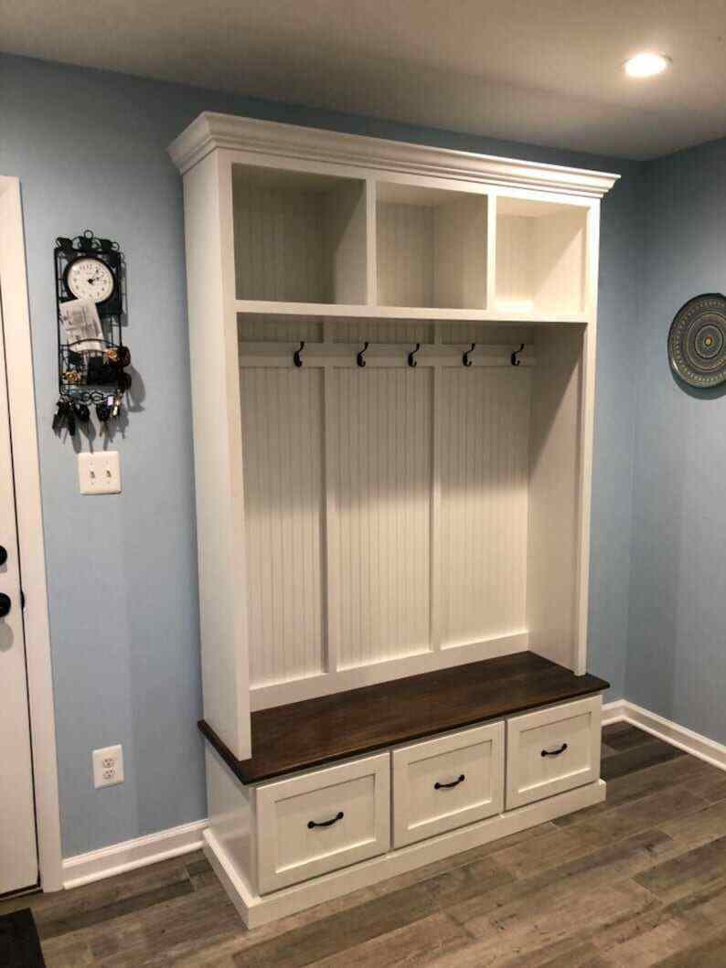 GEORGIA 3 section Entryway storage bench hall tree