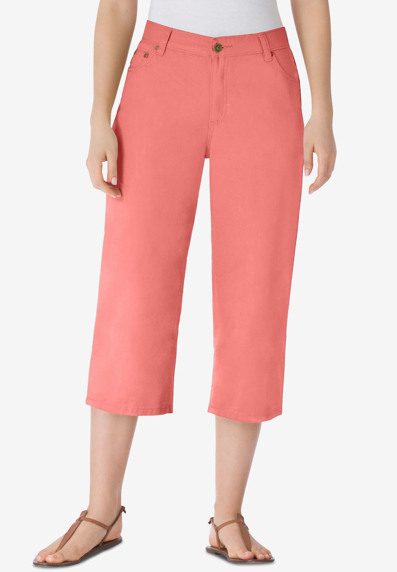 Perfect 5-Pocket Relaxed Capri With Back Elastic