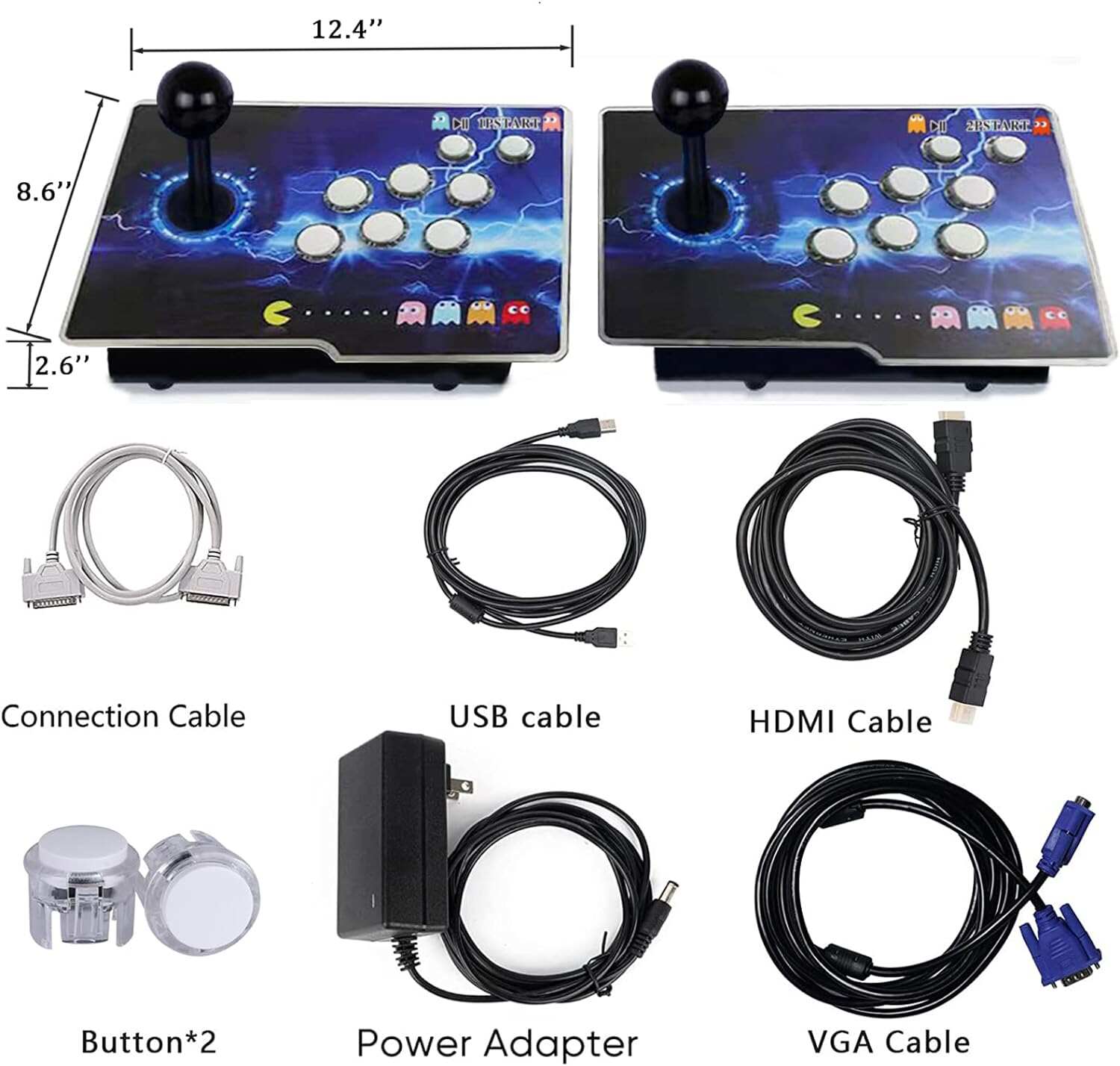 28890 in 1 Arcade Game Console Pandoras Box 60S, Retro Game Machine for PC & Projector & TV, 2-4 Players, 3D Games, Search/Hide/Save/Load/Pause Games, 1280X720, Separate Console