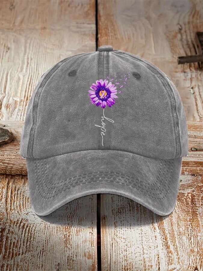 Purple Ribbon Alzheimer's Awareness Fighter Supporter Hat