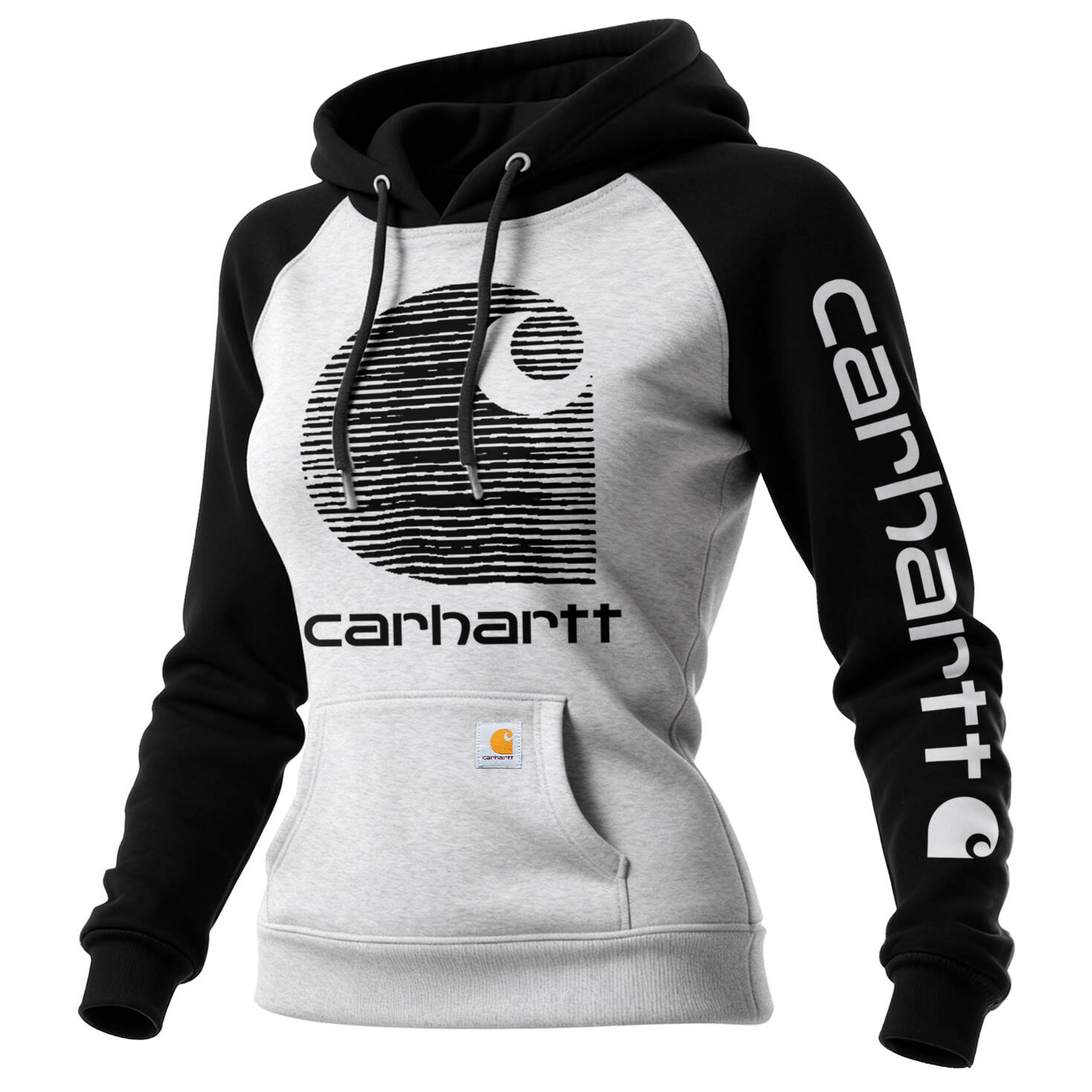 Women's Loose Casual Contrast Color Raglan Sleeve Hooded Sweatshirt