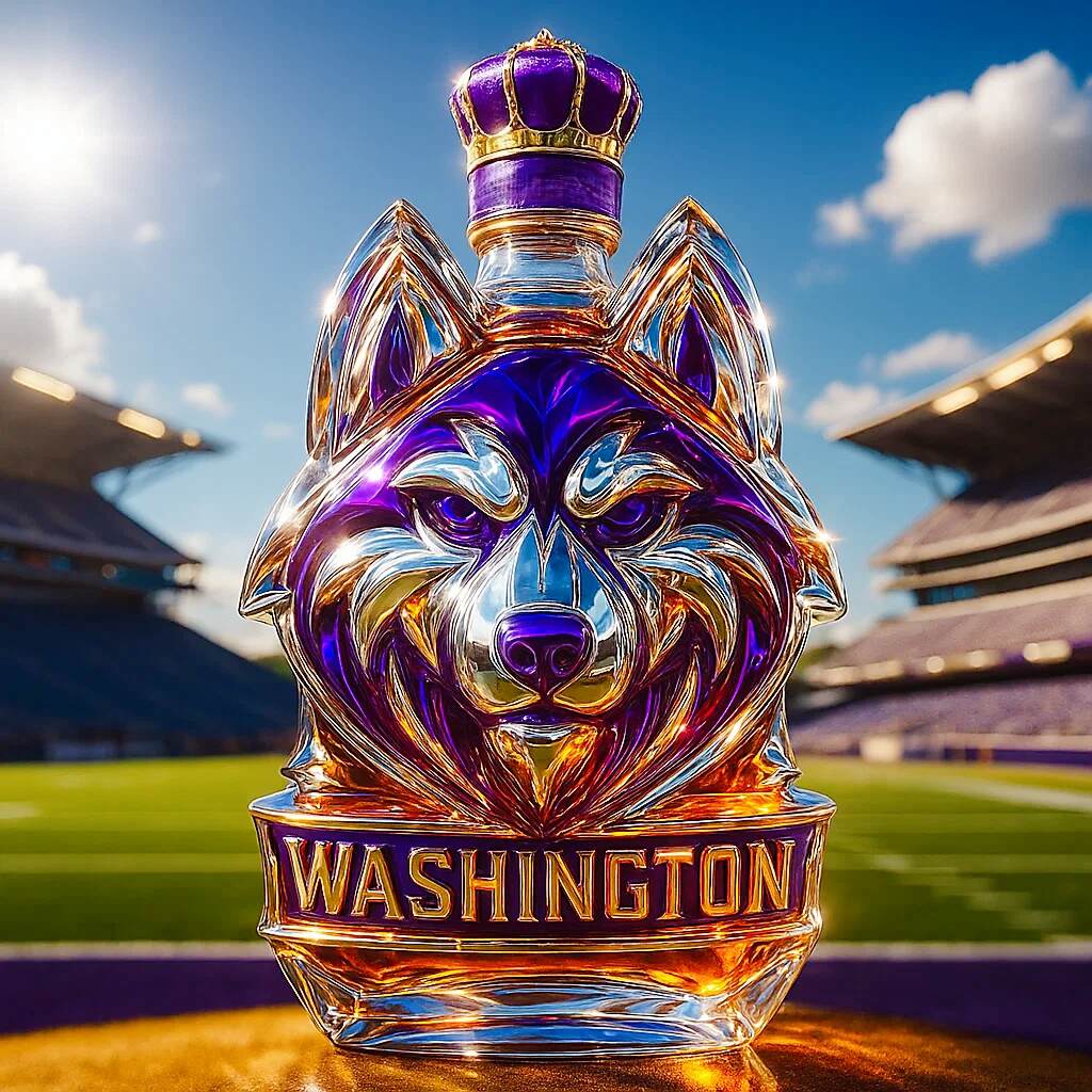 Washington Huskies Whiskey Bottle