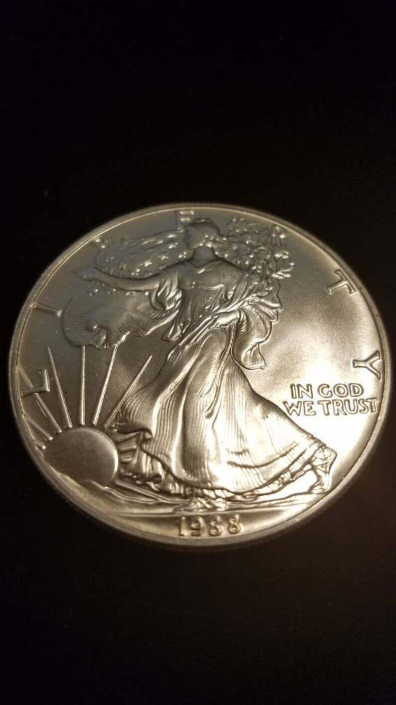 1988  American Silver Eagle BU   -  1 Oz .Silver - Key Date ! # 823