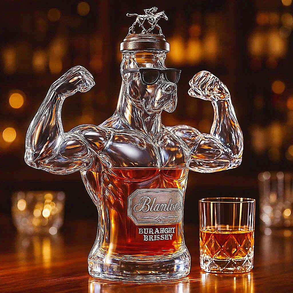 Muscular Great Dane Whiskey Bottle