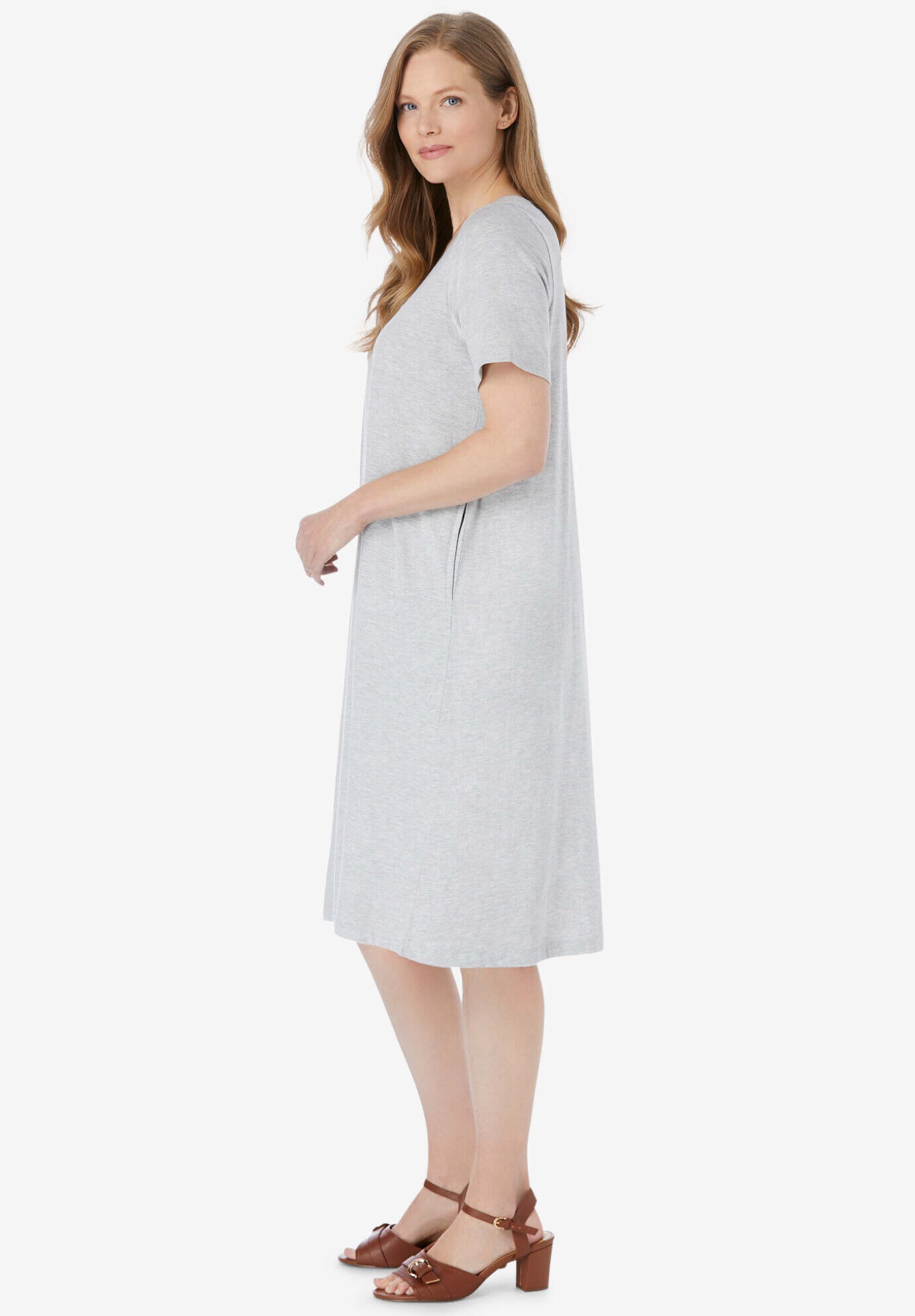 Perfect Short-Sleeve Crewneck Tee Dress