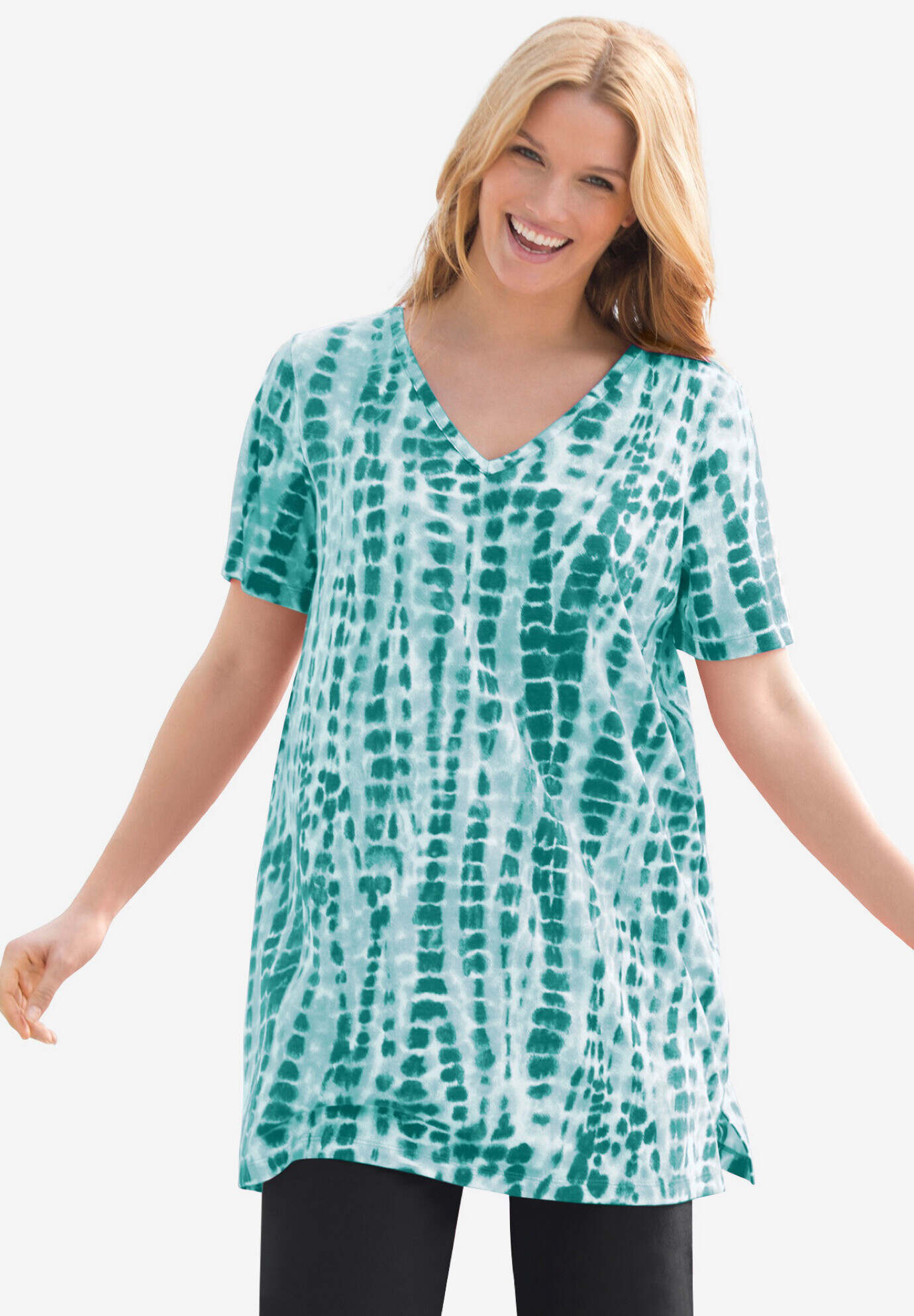 V-Neck Tie-Dye Tunic