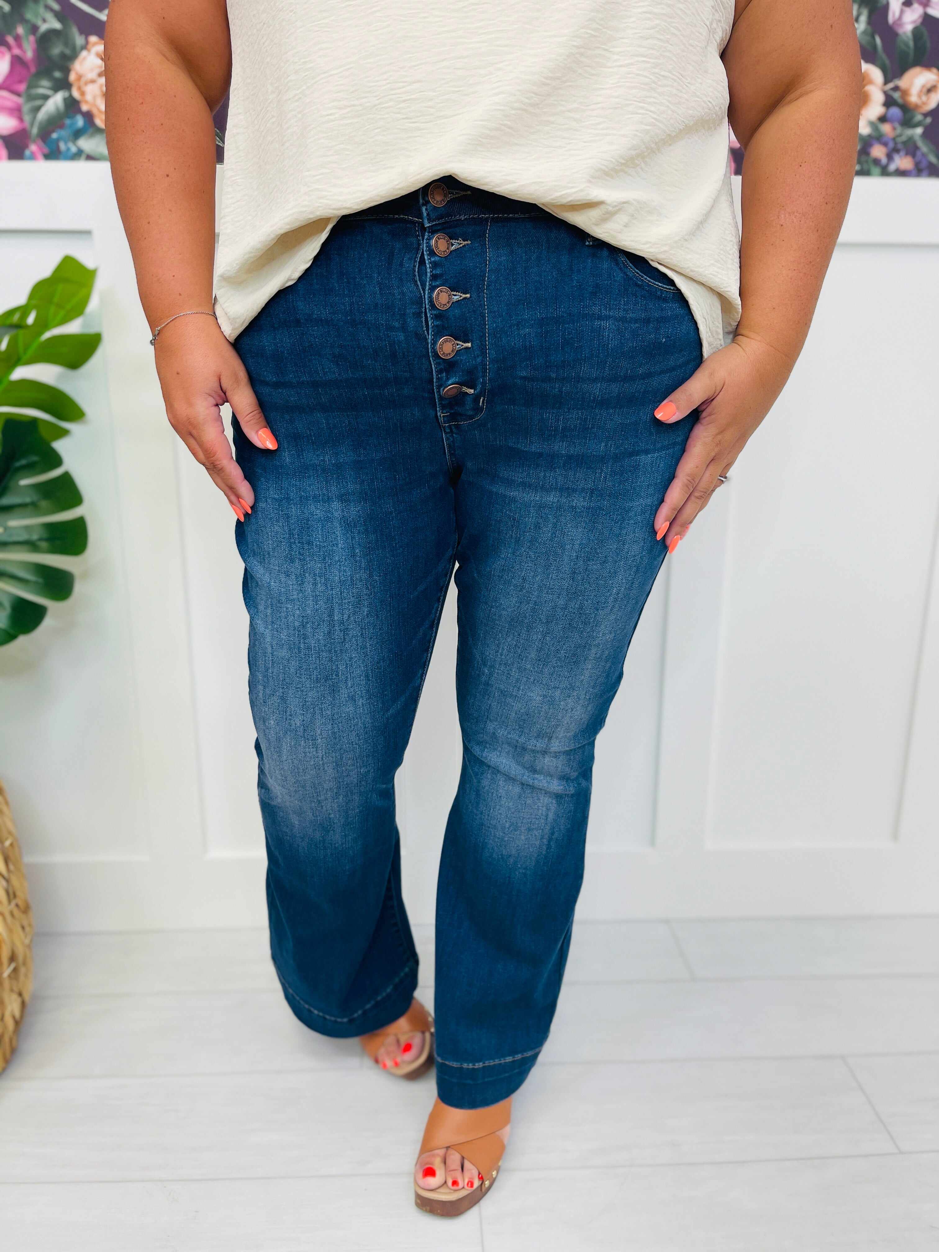 REG/CURVY Flare Affair Button Fly Trouser Flare