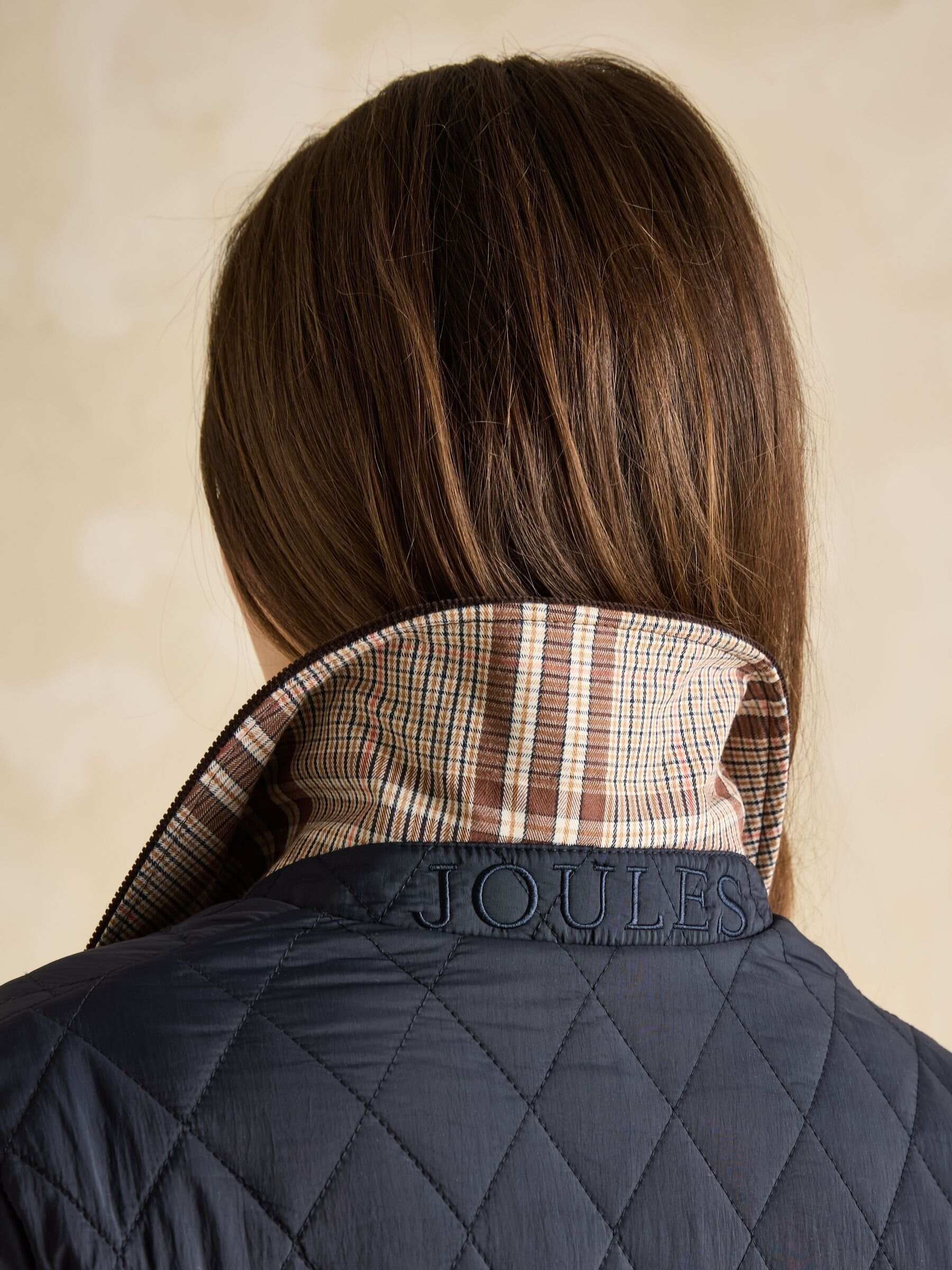 Quinn Navy Blue Showerproof Diamond Quilted Coat