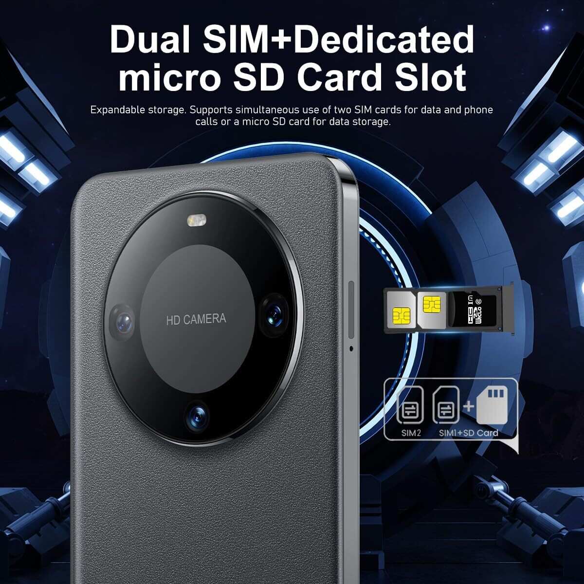Unlocked Cell Phones Android 13 Phones 8GB+256GB Octa Core | 6.7