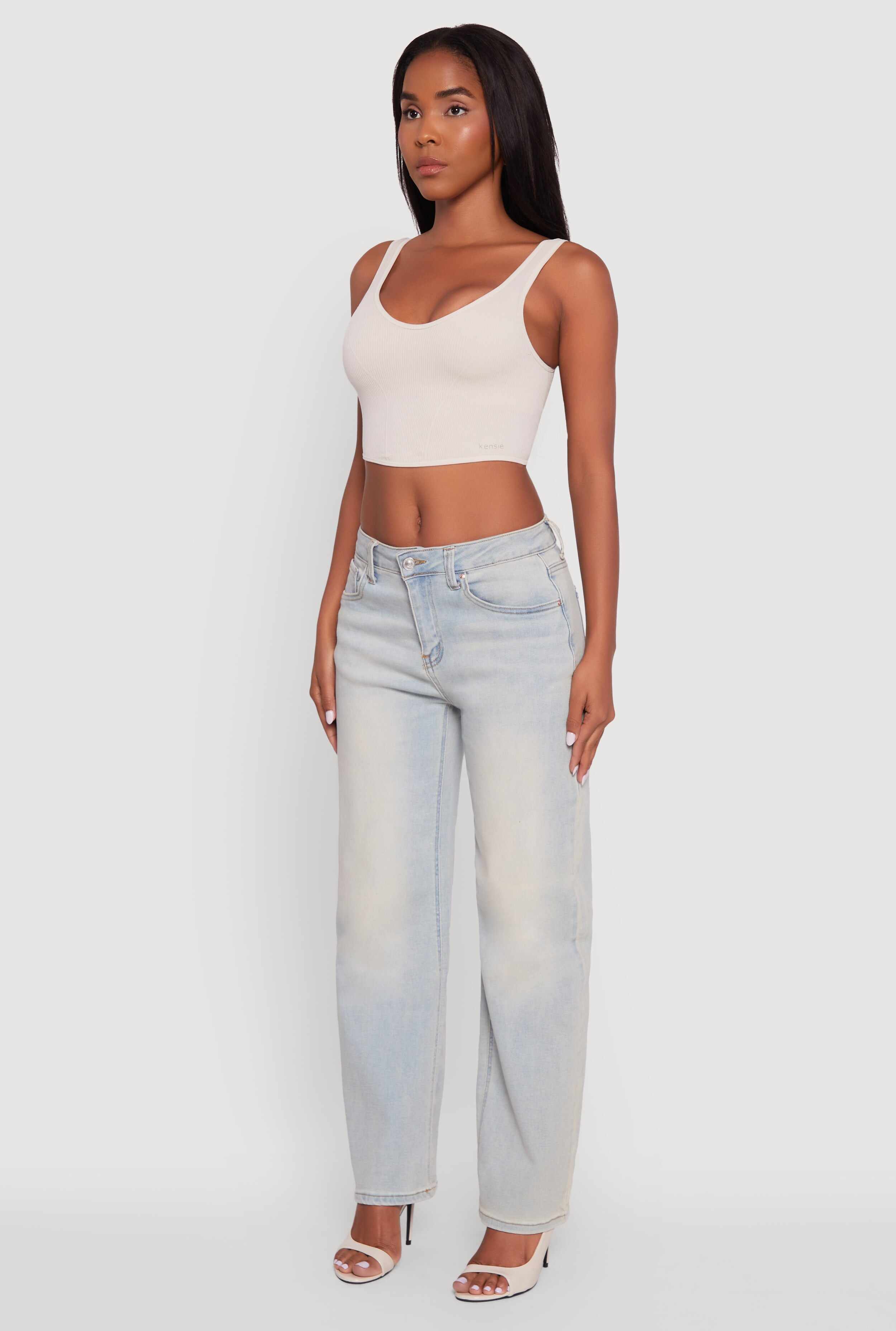 Ribbed Knit V-Neck Bralettes with Shelf Bra 2-Pack