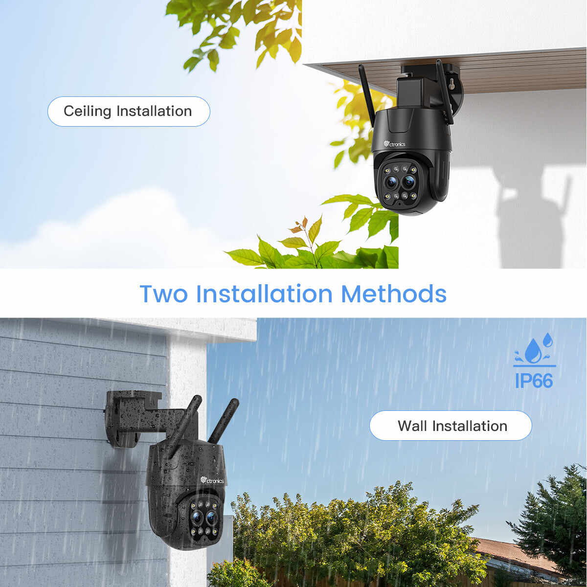 【2nd item $29.99】Smart 2K 4MP Indoor/Outdoor Camera Dual Lens and 6X Hybrid Zoom & 5G/2.4GHz wifi