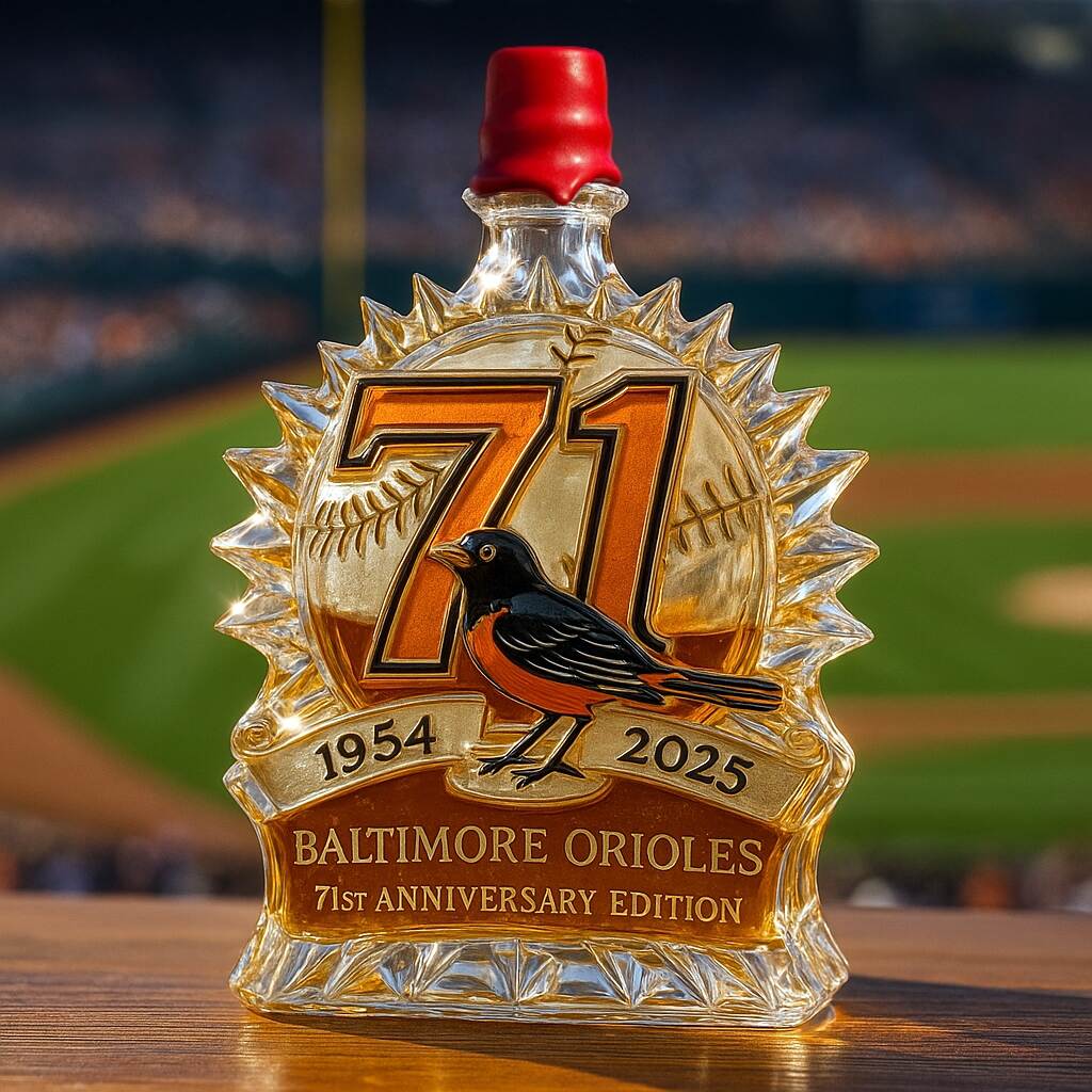 Baltimore Orioles 71st Anniversary Edition Whiskey Bottle