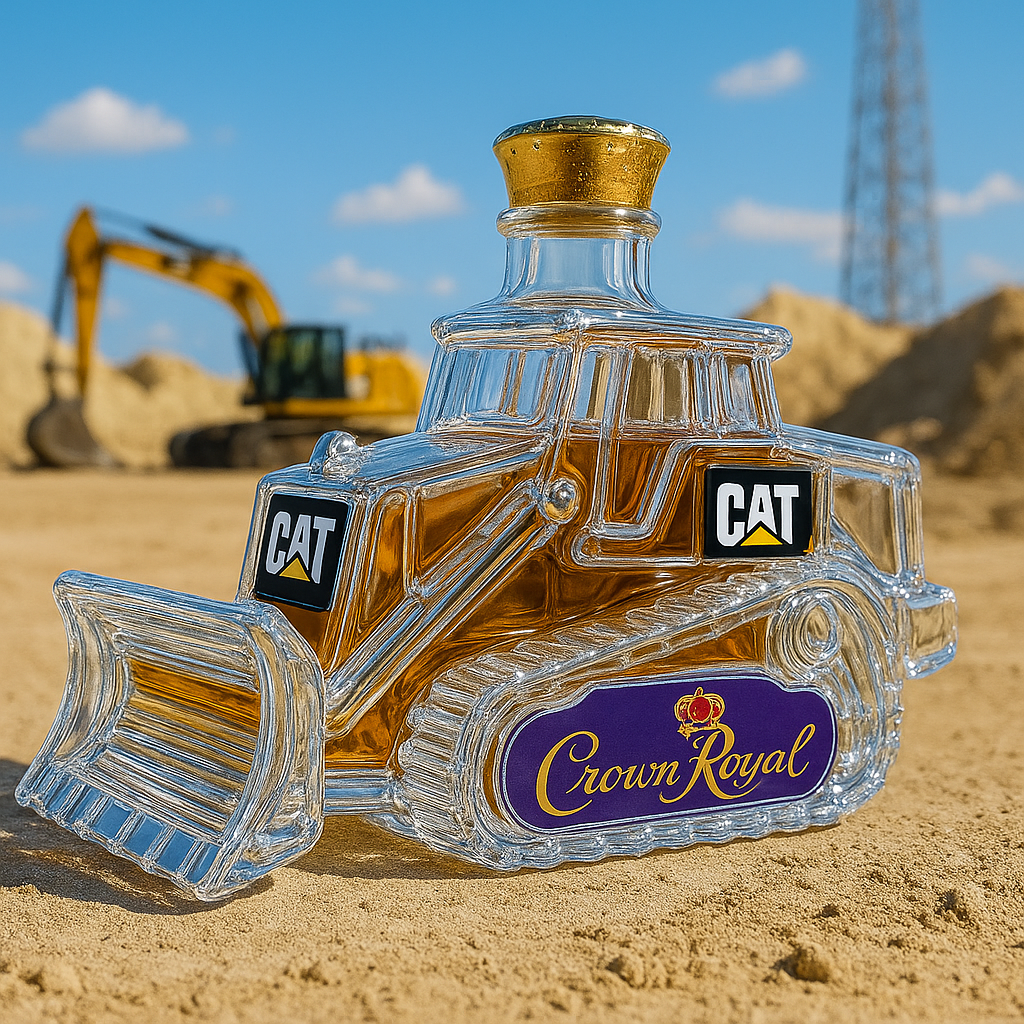Caterpillar Bulldozer Whiskey Bottle