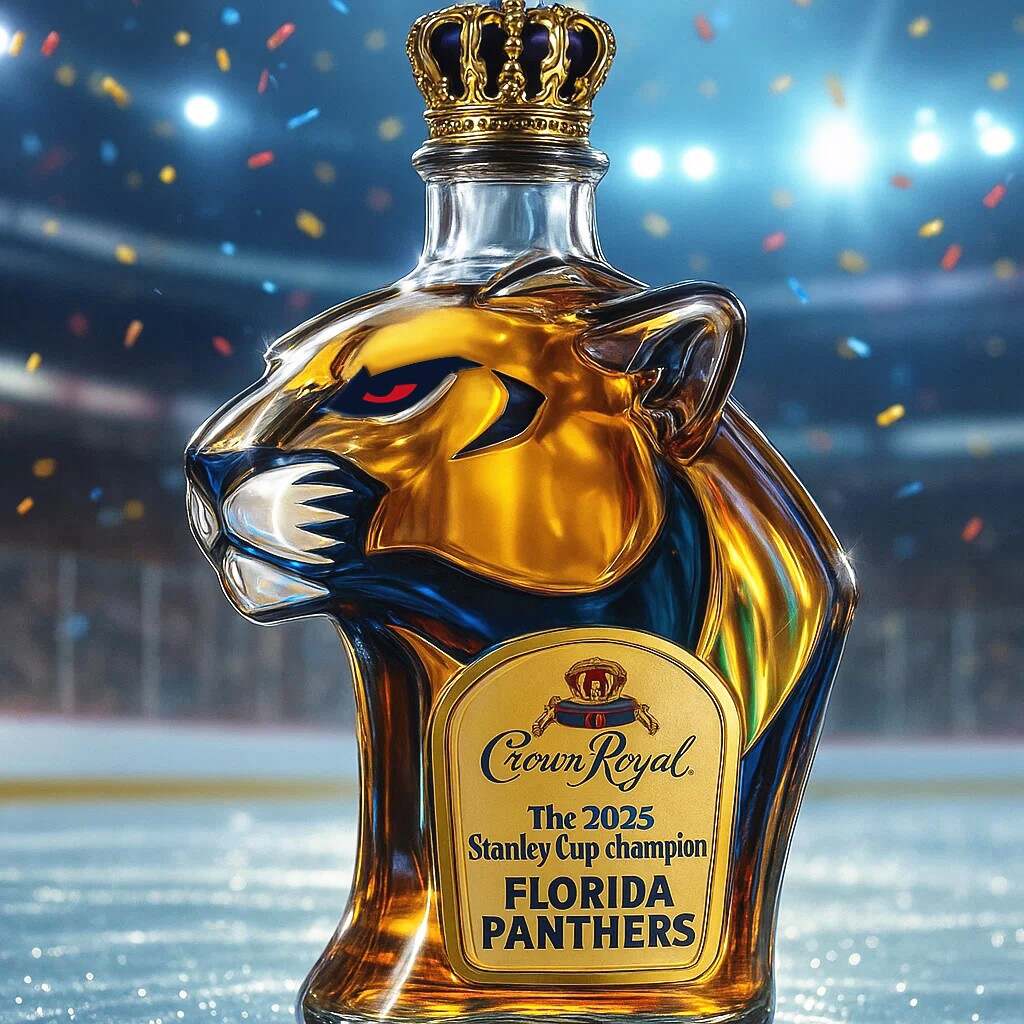 Celebrate the Florida Panthers winning the 2025 NHL Stanley Cup Championship Whisky Bottle