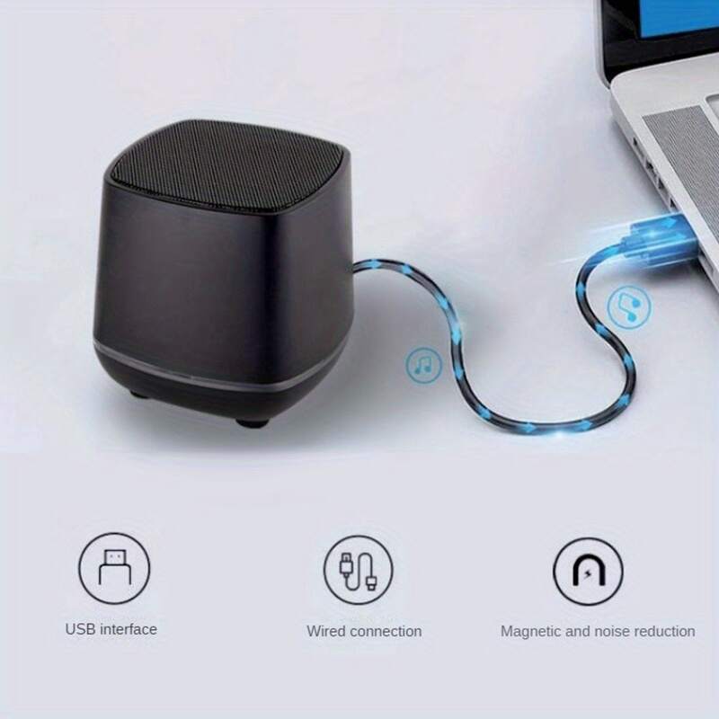 3D Surround Sound Round Speakers For PC - HiFi Stereo Portable Speakers With USB-C & 3.5mm Audio Jack, Vibrant RGB LED Lighting, Sleek Black Design - Ideal For Gaming & Home Theater Setups