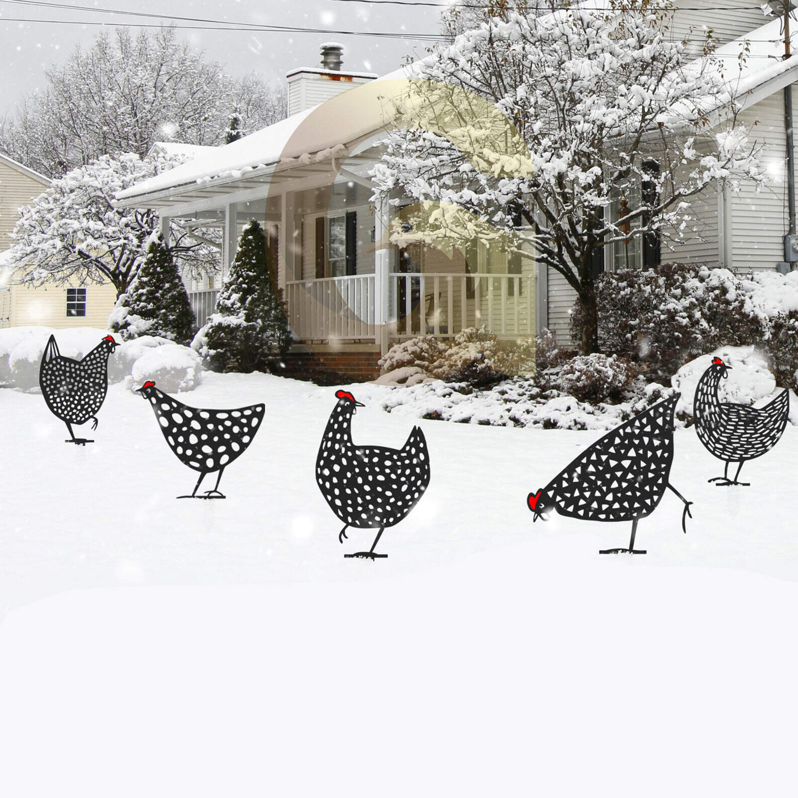 Metal Chicken Yard Art