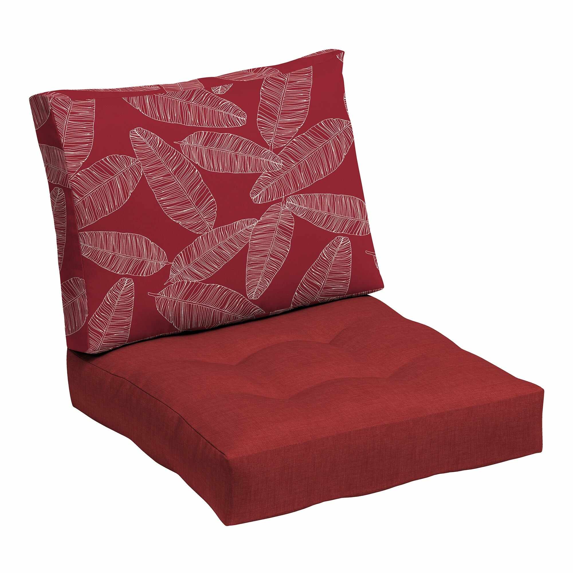 ARDEN Outdoor Plush Modern Tufted Blowfill Deep Seat Set, 24 x 24