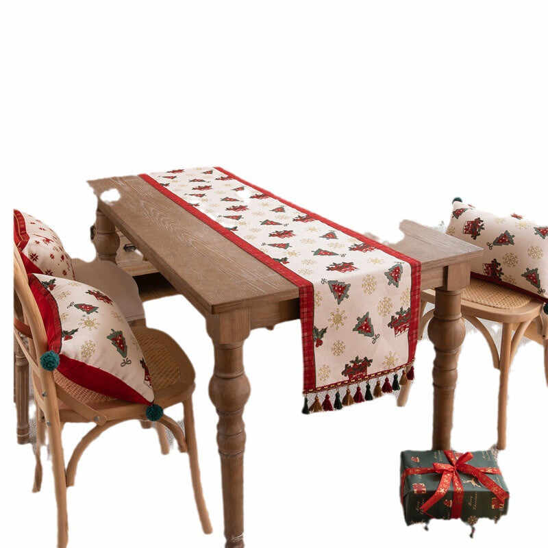 Christmas Deer Woven Jacquard Table Runner