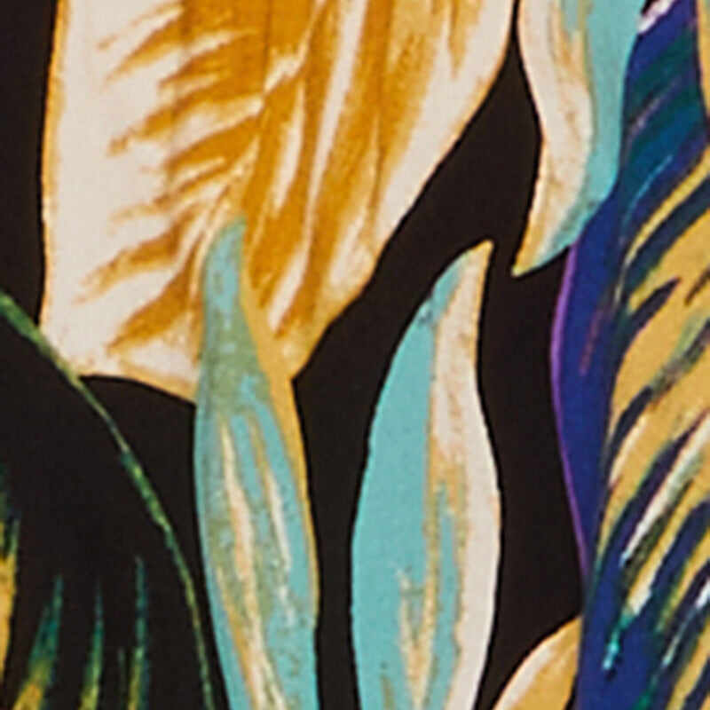 Tropical Leaf Print Ruffle Tube Romper