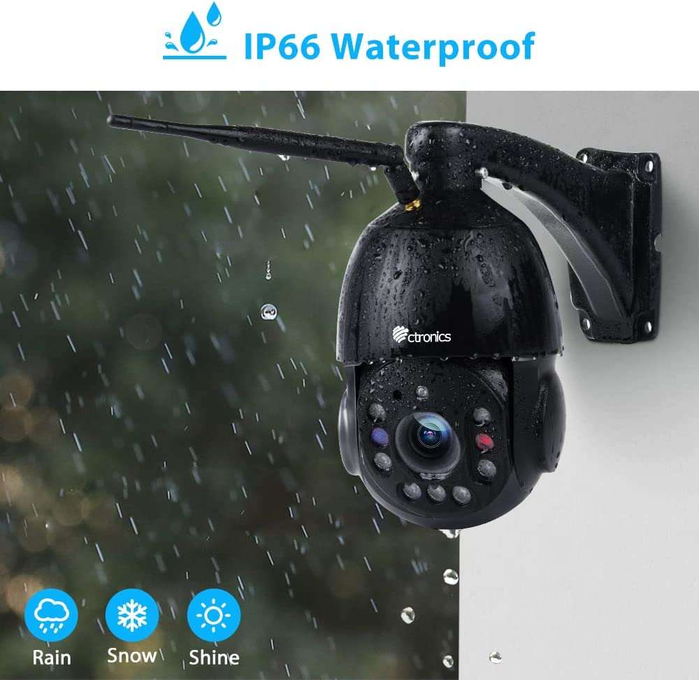 5MP HD PTZ Security Camera with 30X Optical Zoom and 492ft Night Vision