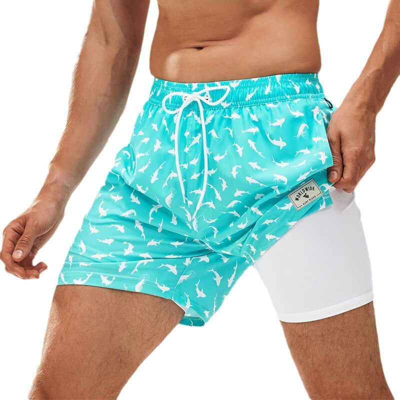 Men's Fashion Loose Quick-drying Boxer Swimming Trunks