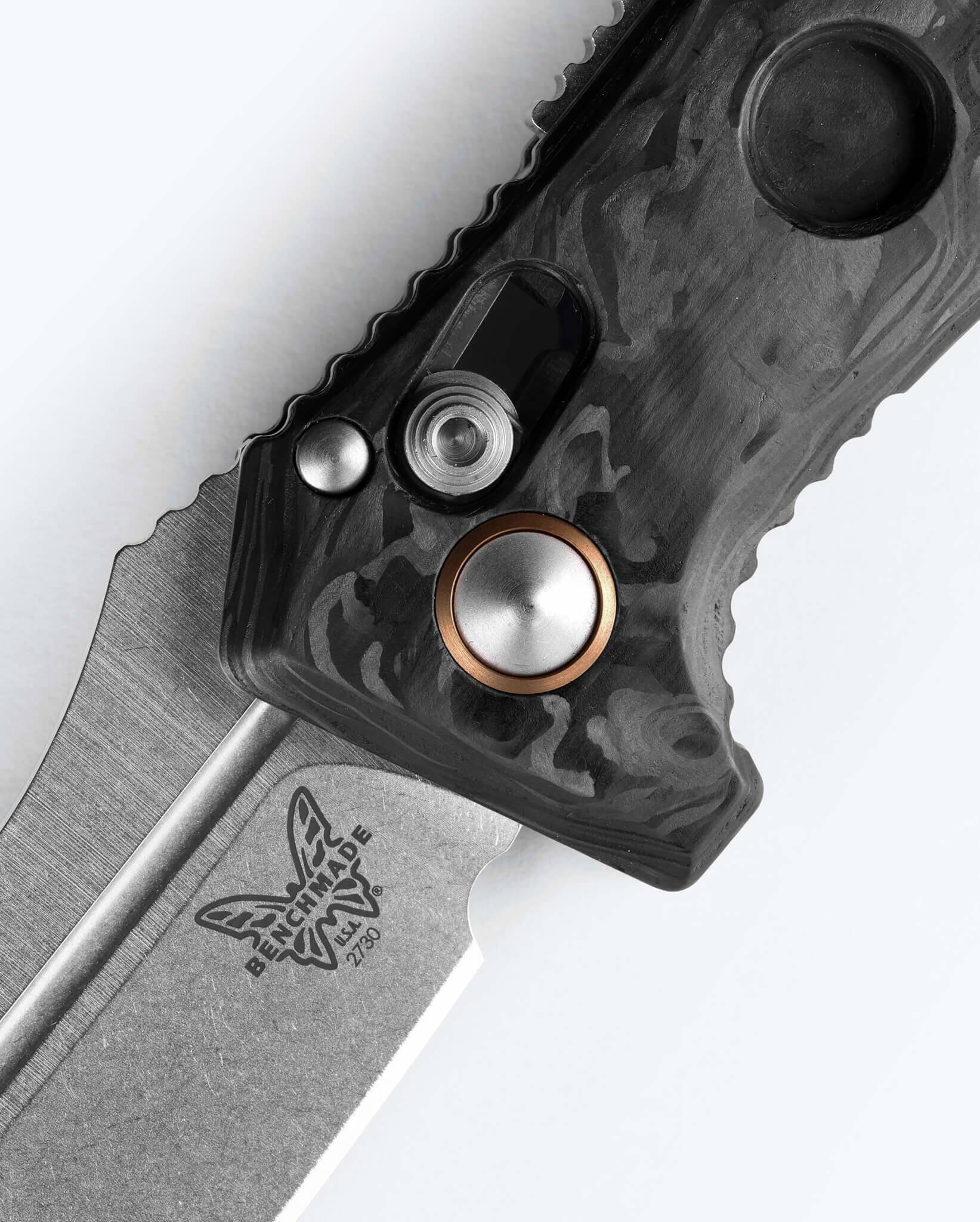 Mini Auto Adamas® | Marbled Carbon Fiber | Drop-point